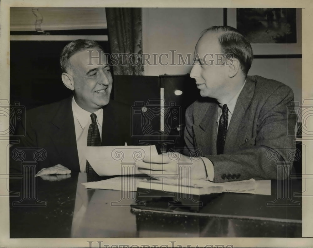 1944 Press Photo Herbert Brownell Jr.announced Roges Straus as GOP Vice Chairman