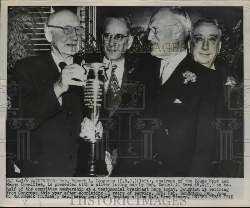 Load image into Gallery viewer, 1952 Press Photo Rep.Robert L Doughtop Presented with Sliver Loving Cup
