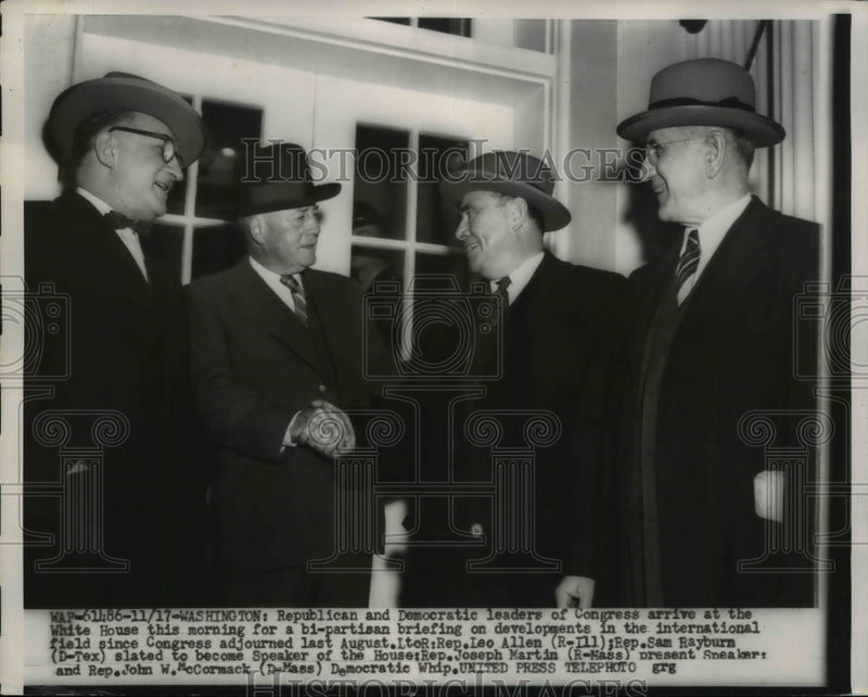Load image into Gallery viewer, 1954 Press Photo Republicans and Democratic Leaders Arrive At the White House
