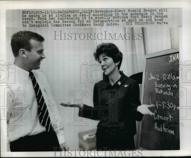 Load image into Gallery viewer, 1955 Press Photo Ronald Reagan to be Sworn in on Jan 2 Per Schedule on Board
