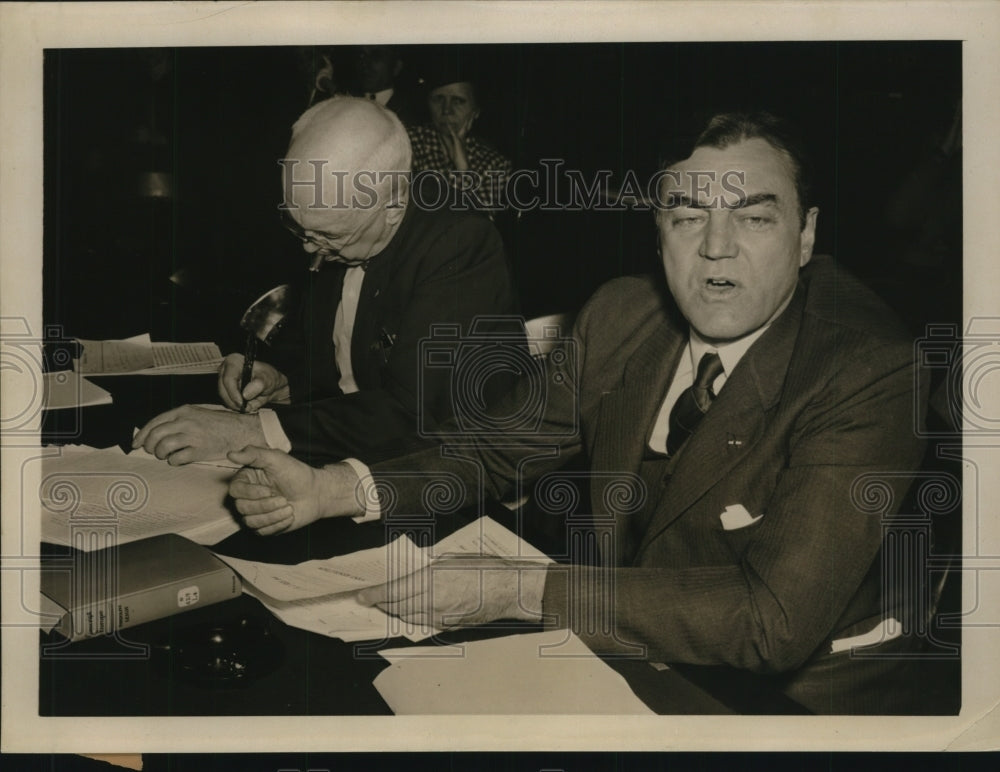 1939 Press Photo J. Hamilton Fish urges referendum on war draft of man power