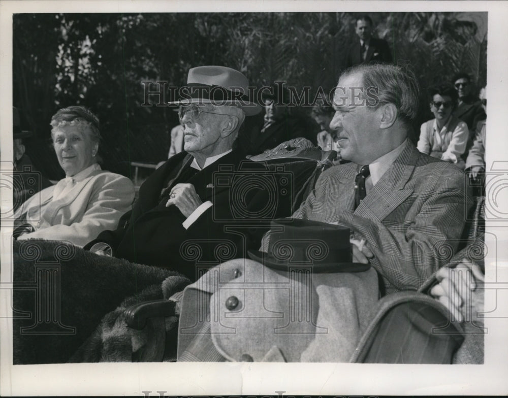 1949 Press Photo King Gustaf V of Sweden at Nice, France Tennis Match