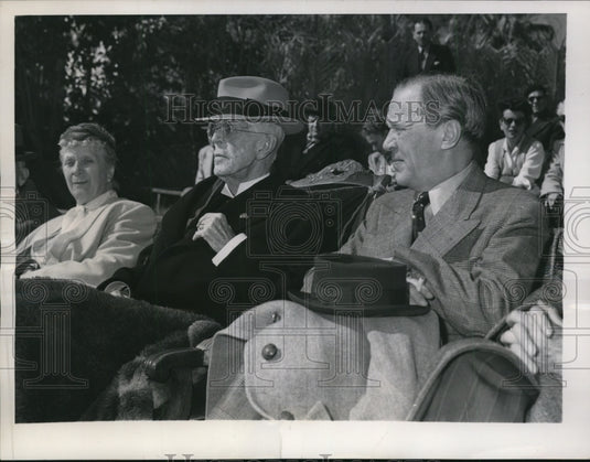1949 Press Photo King Gustaf V of Sweden at Nice, France Tennis Match