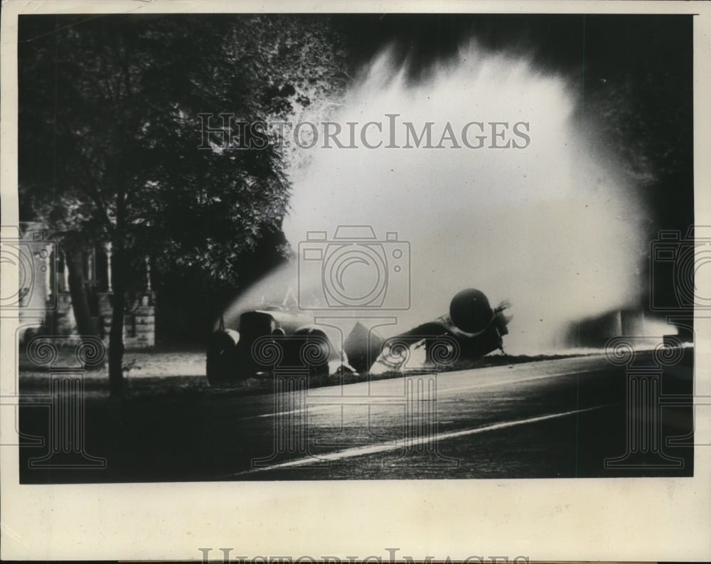 1936 Press Photo Ypsilanti, Michigan Gasoline Truck Fire - nef43317