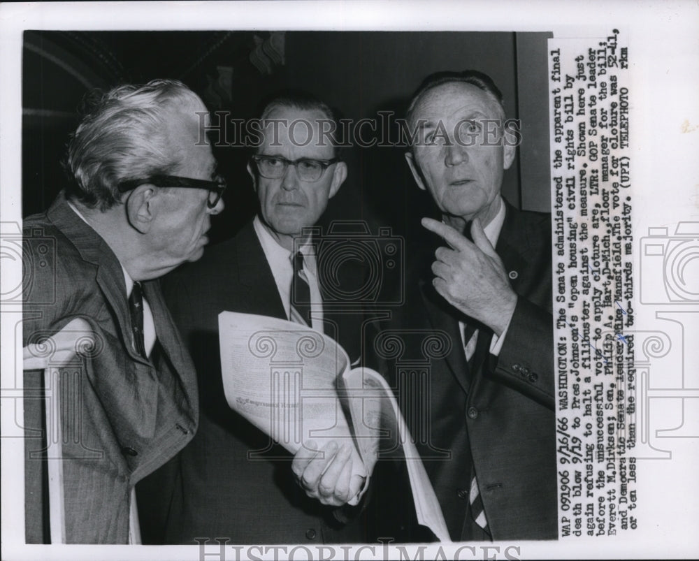 1966 Press Photo Senate Administers Final Blow to Pres Johnson "Open House"