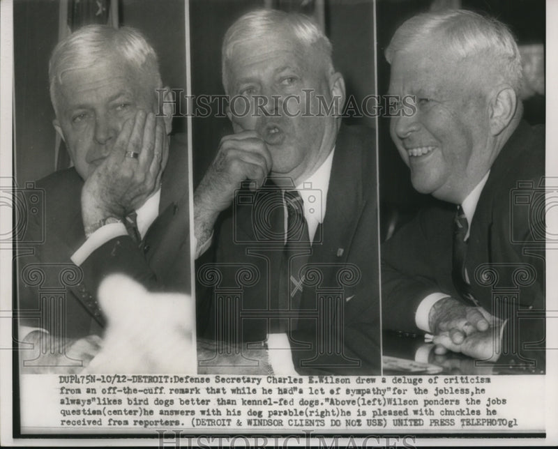 Load image into Gallery viewer, 1954 Press Photo Secretary of Defense Charles Wilson At Detroit News Conference
