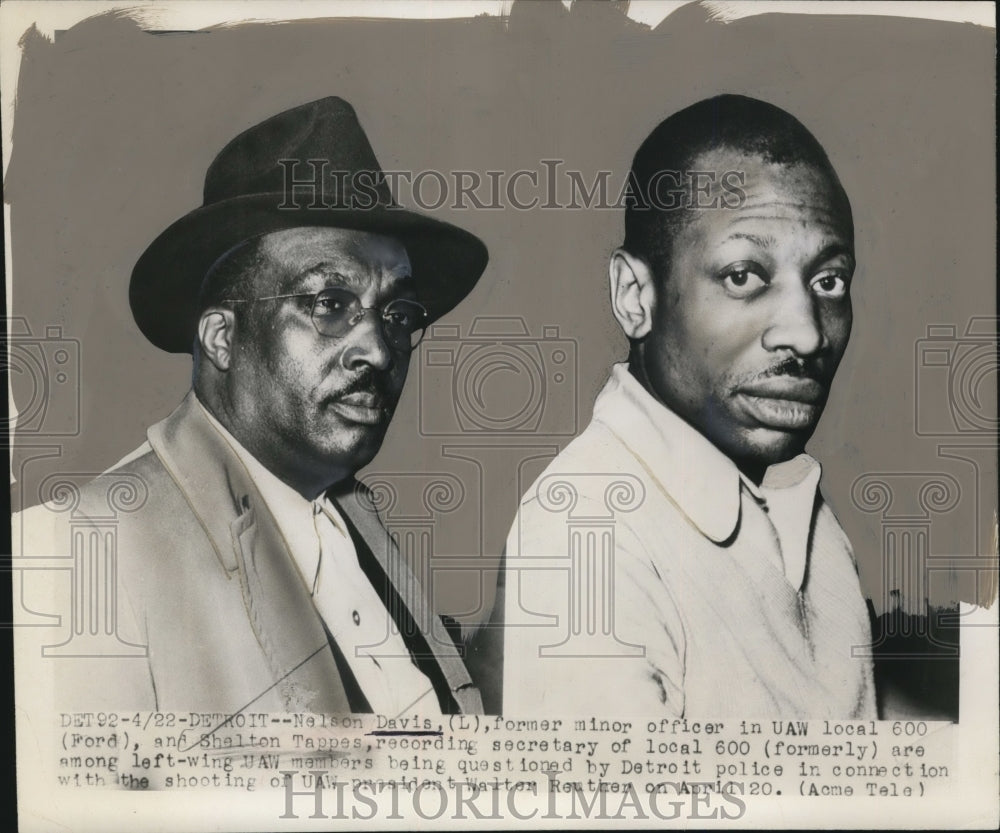 1948 Press Photo Nelson Davis &amp; Shelton Tappes Are Left-Wing UAW Members