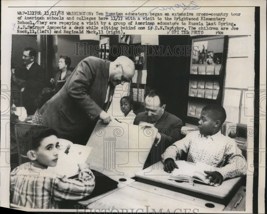 1958 Press Photo Ten Russian Educators Begin Cross-Country Tour of Amer Schools