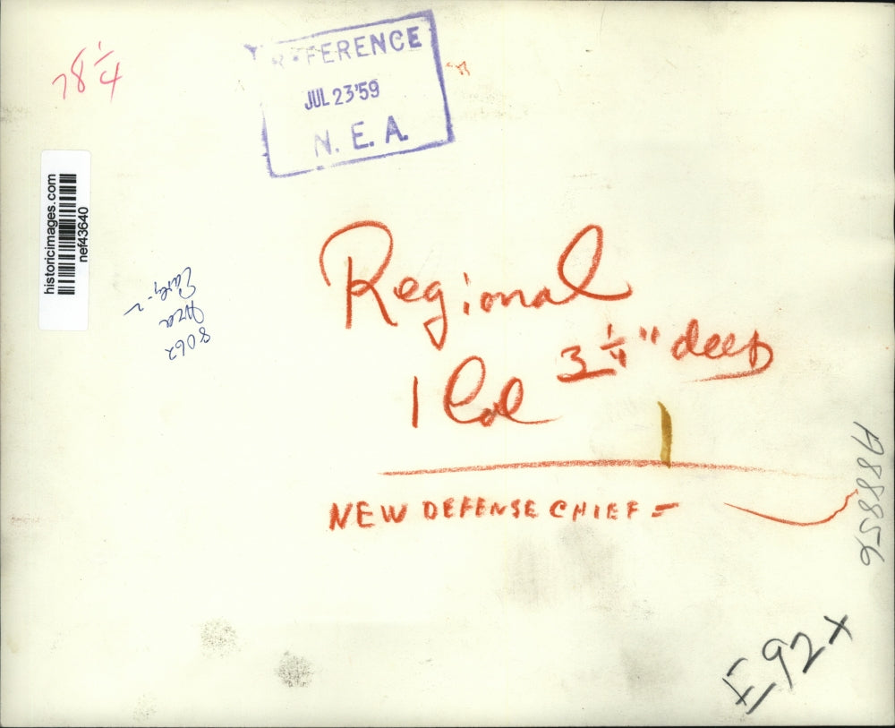 1959 Press Photo Thomas S. Gates Called as Lead Off Witness into Public Inquiry