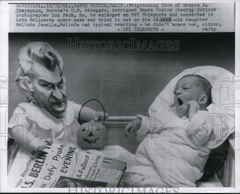 Load image into Gallery viewer, 1961 Press Photo Frightening Face of Semyon K Tsarapkin Russia's U.N. Delegate
