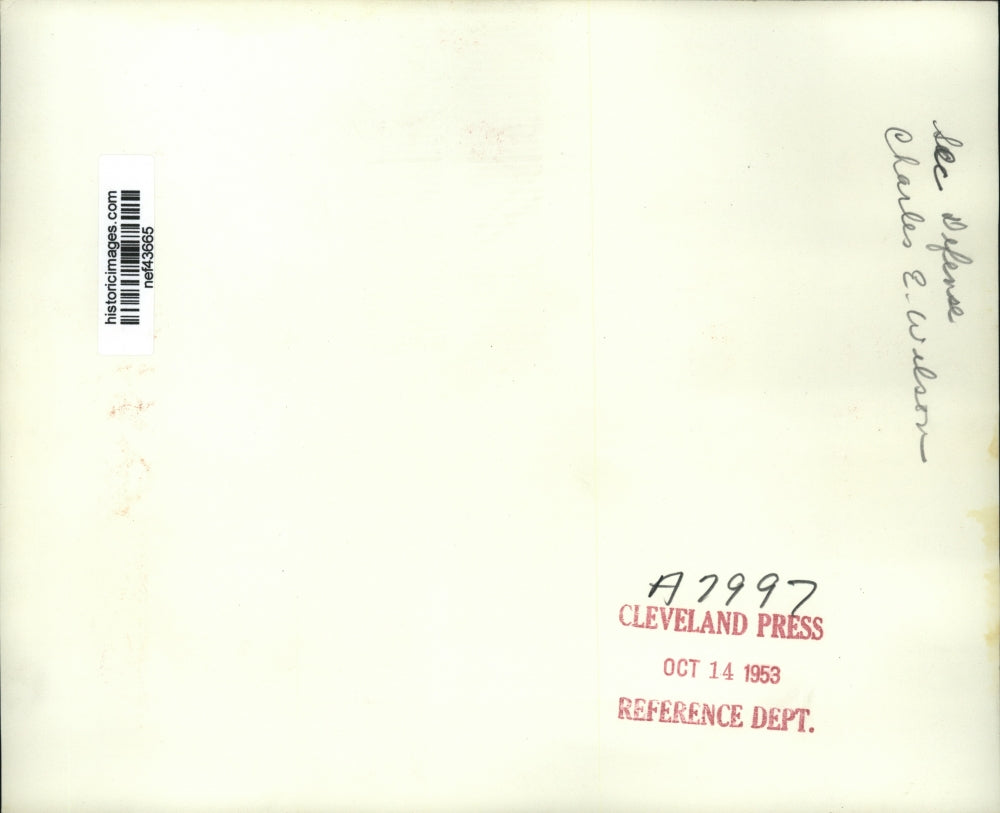 1953 Press Photo Charles E. Wilson During News Conference, Washington, D.C.