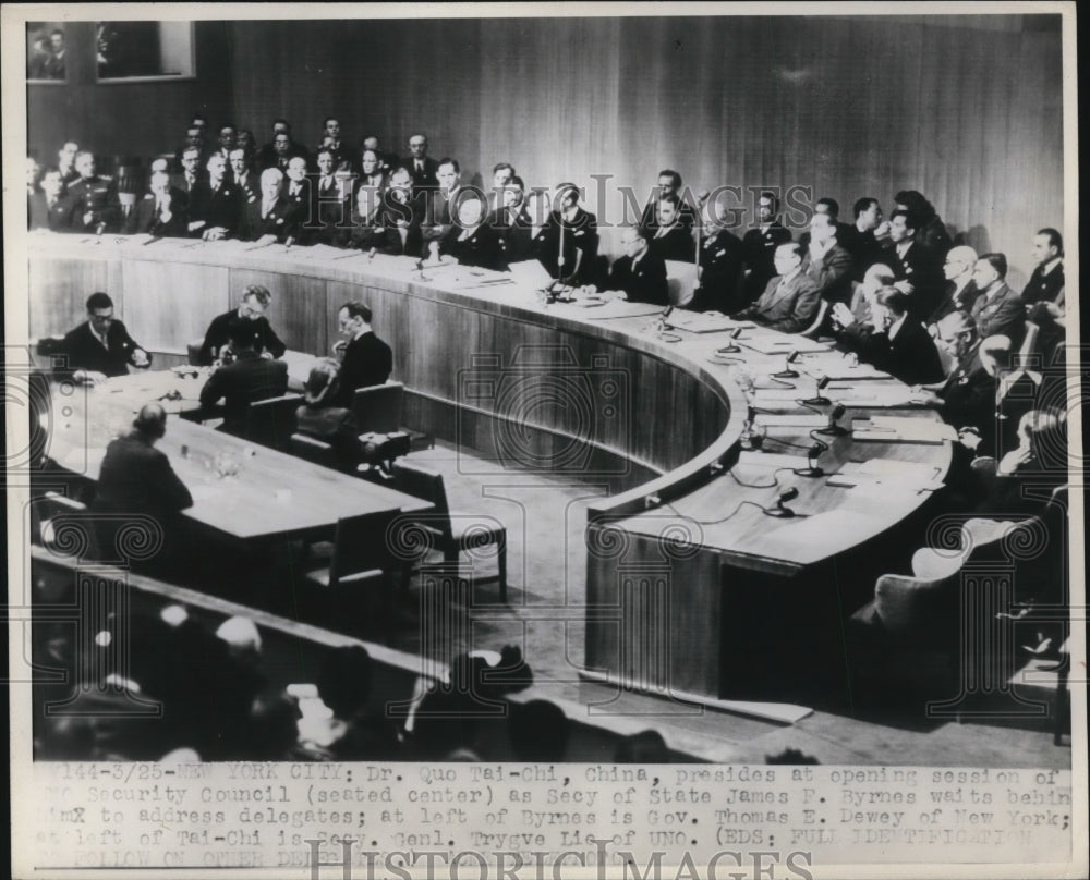 1946 Press Photo Opening Session United Nations Security Council, New York