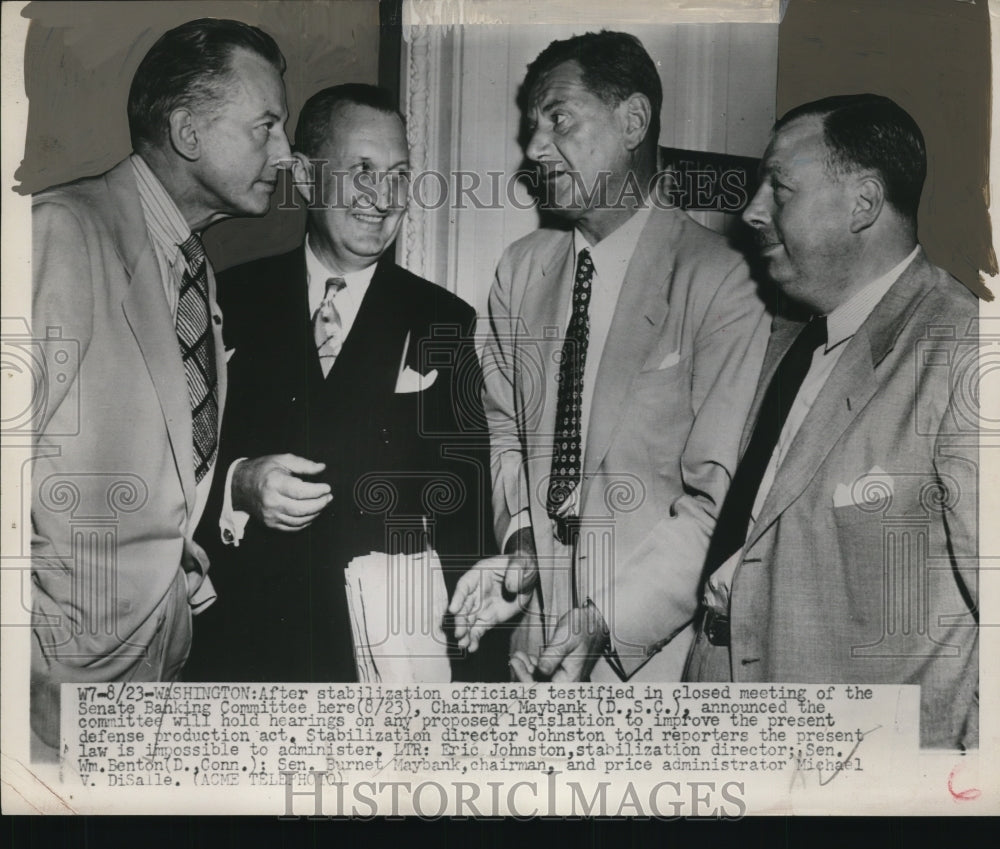 1951 Press Photo Senate Banking Committee Members in Washington, D.C.- Historic Images