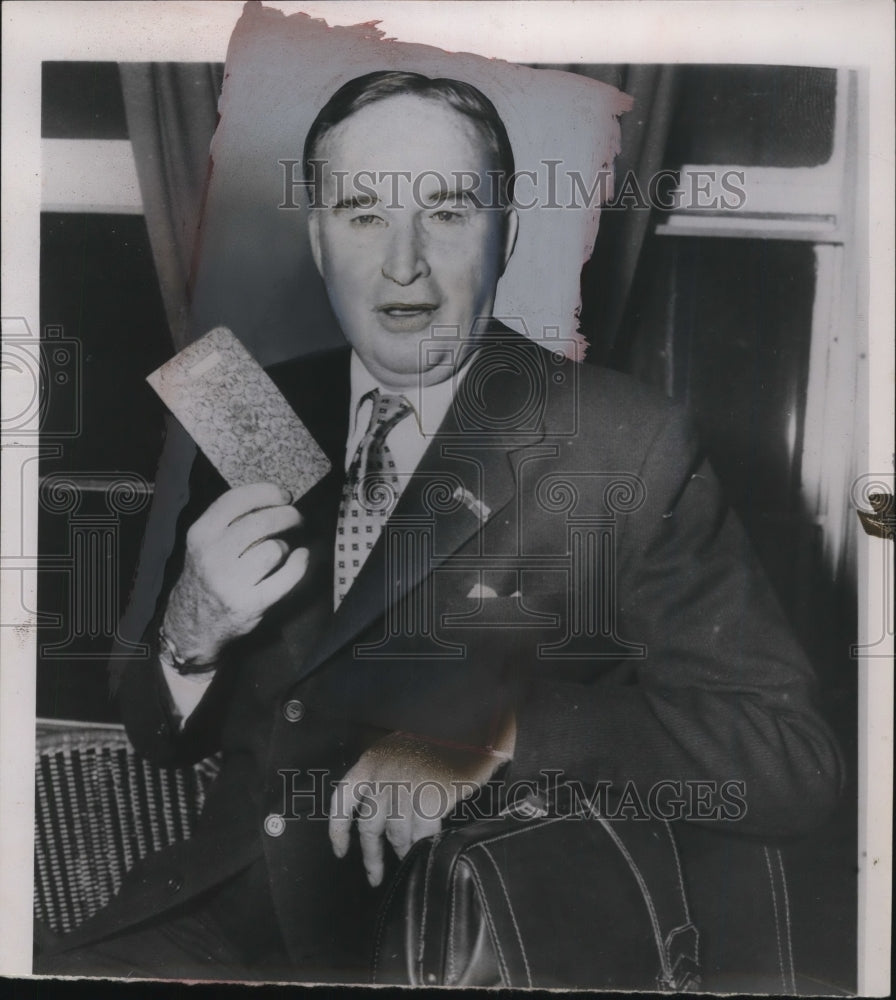 1954 Press Photo William Clark Holding Passport in New York - nef43690