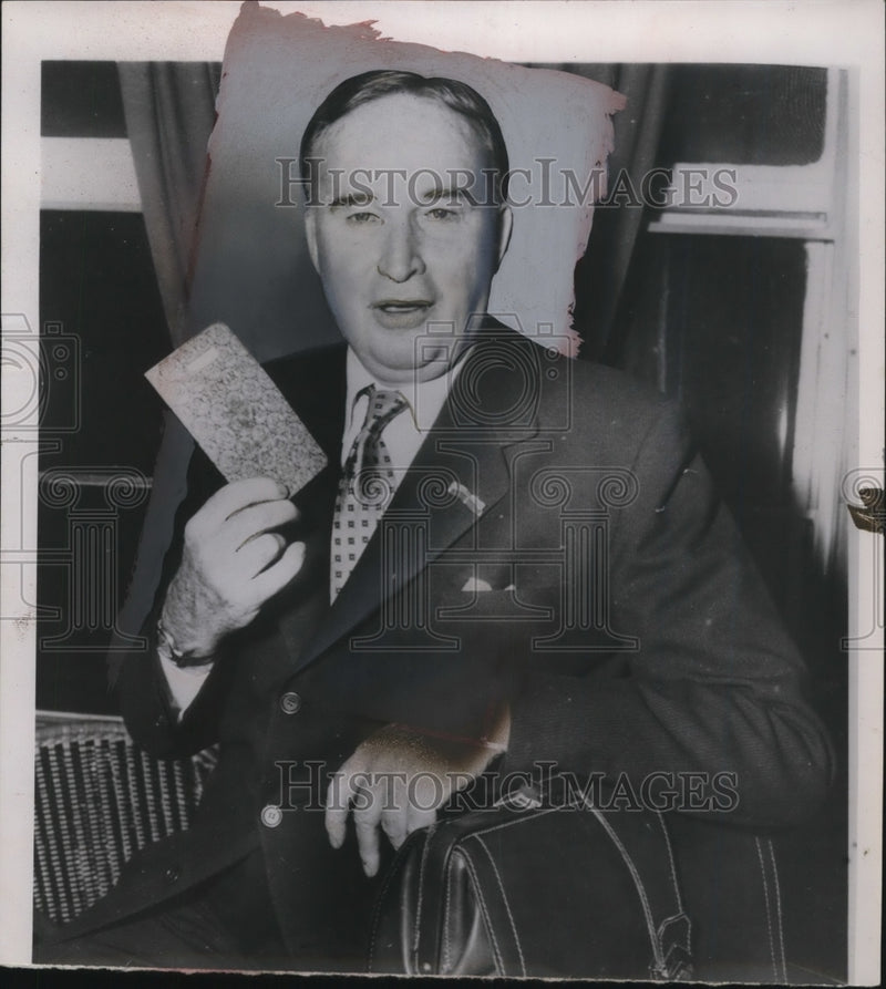 Load image into Gallery viewer, 1954 Press Photo William Clark Holding Passport in New York - nef43690
