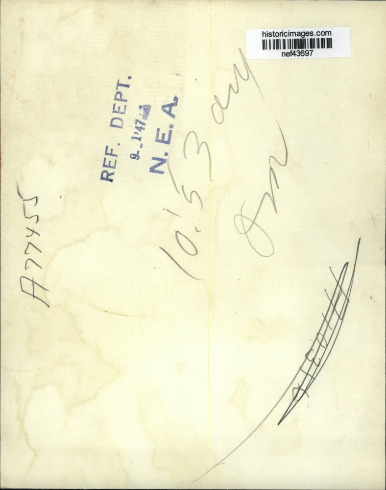 1947 Press Photo Johnny Meyer at Hughes-Kaiser Inquiry Hearing, Washington