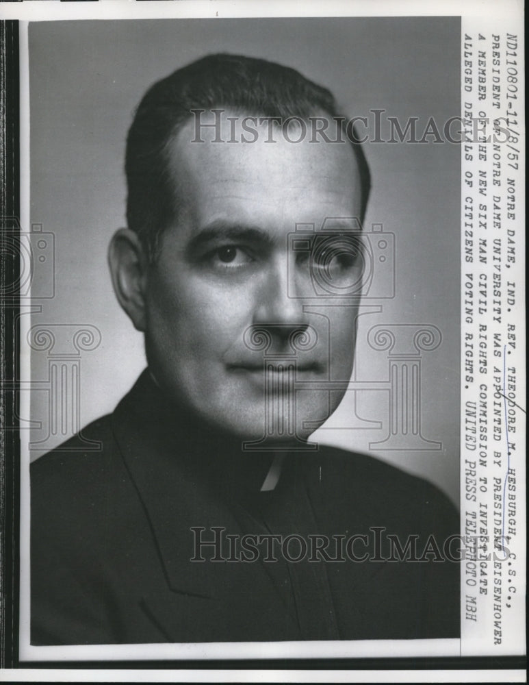 Load image into Gallery viewer, 1957 Press Photo Reverend Theodore M. Hesburgh - nef43706
