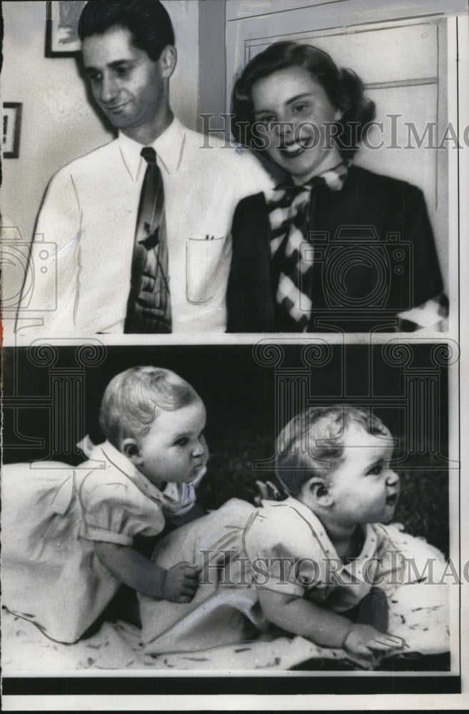 1956 Press Photo Richard Gordon &amp; Family, Pan American Plane Crash Survivors