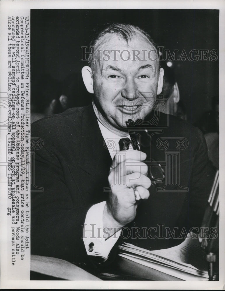 1952 Press Photo Tighe Woods Testifies in Joint Congressional Committee