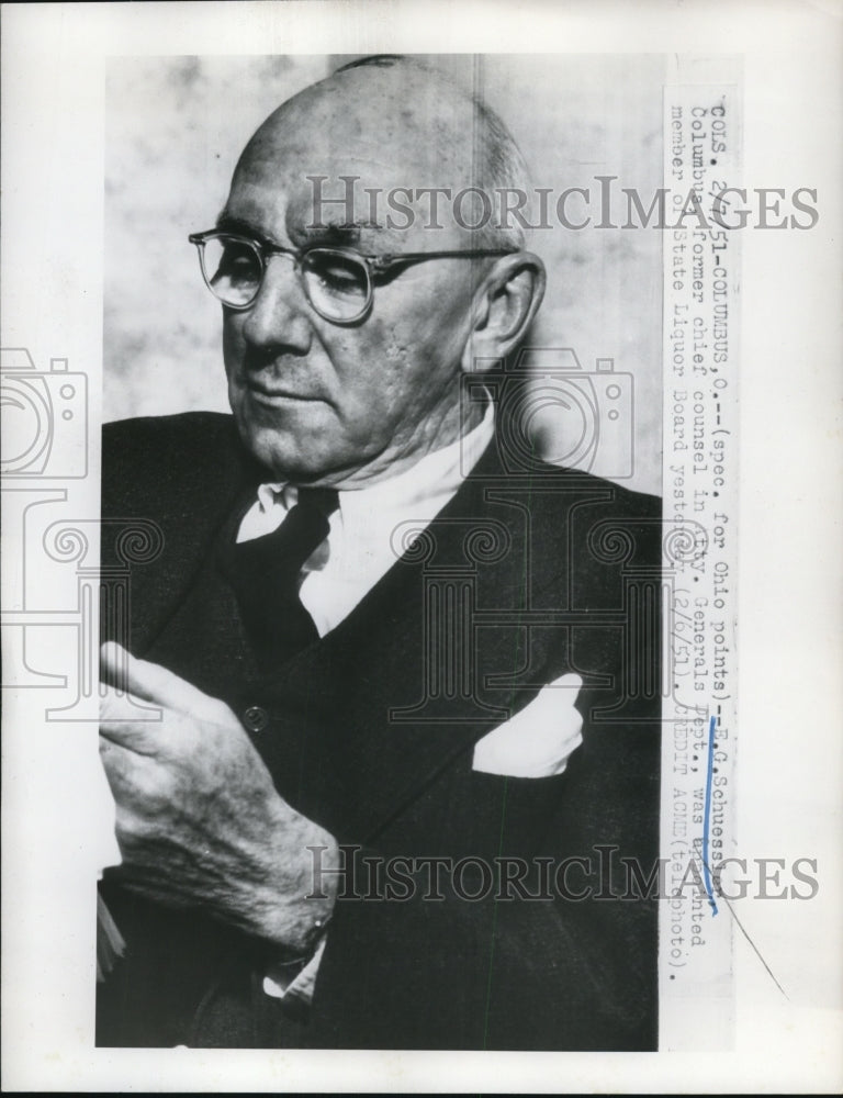 1951 Press Photo EG Schuessler Appointed State Liquor Board Member, Ohio