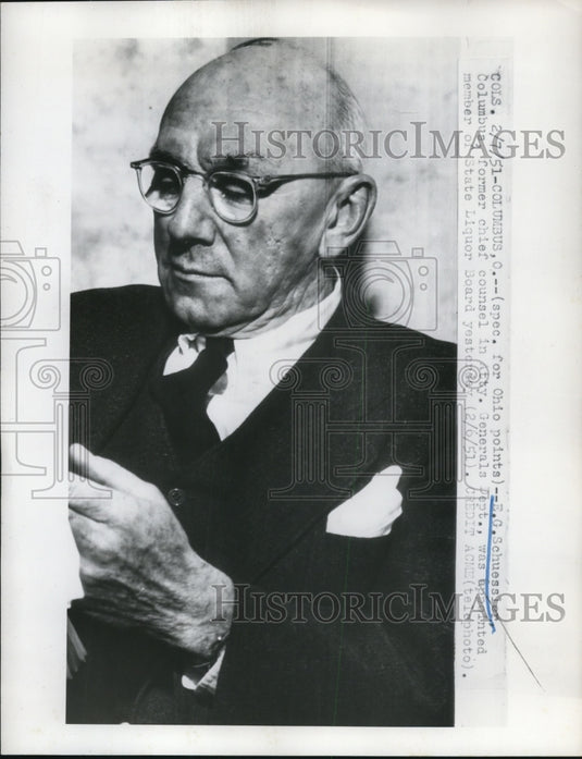 1951 Press Photo EG Schuessler Appointed State Liquor Board Member, Ohio
