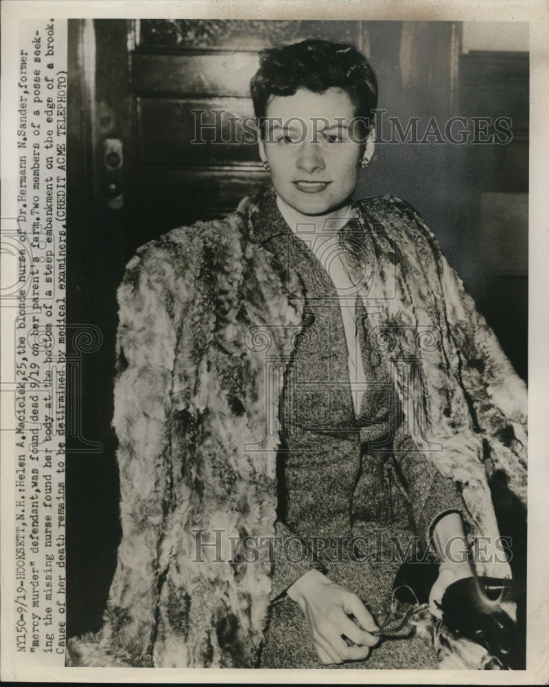 1950 Press Photo Helen A. Maciolek Found Dead September 19 on Her Parent's Farm