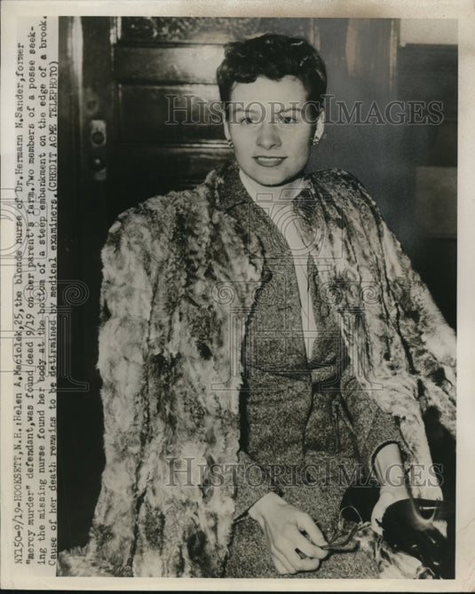 1950 Press Photo Helen A. Maciolek Found Dead September 19 on Her Parent's Farm
