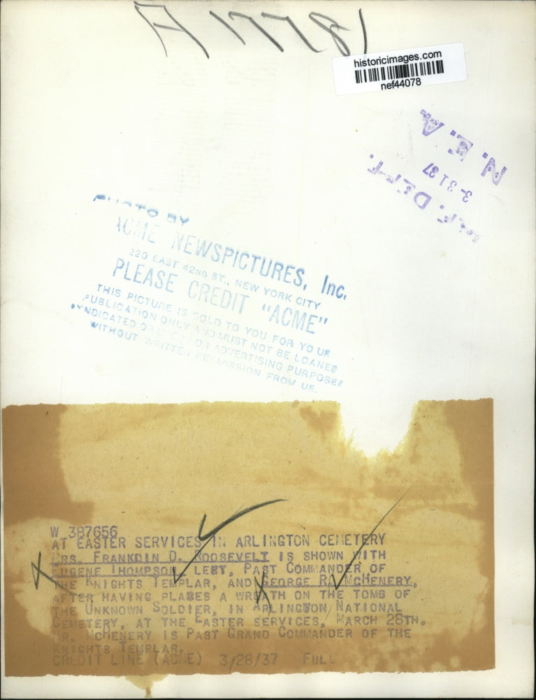 1937 Press Photo Mrs F D Roosevelt Shown with Eugene Thompson & George McHenery