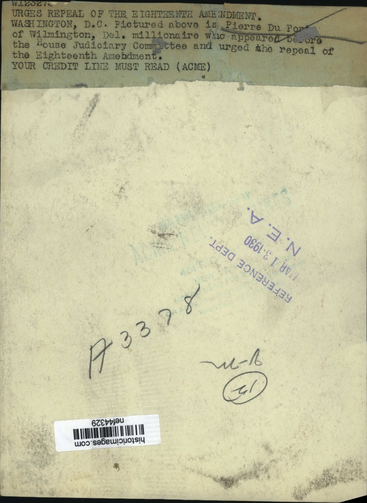 1930 Press Photo Pierre S. Du Pont - nef44329