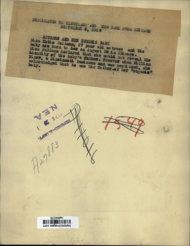 1929 Press Photo Katie Pullman, actress with her son born in Chicago - nef44376