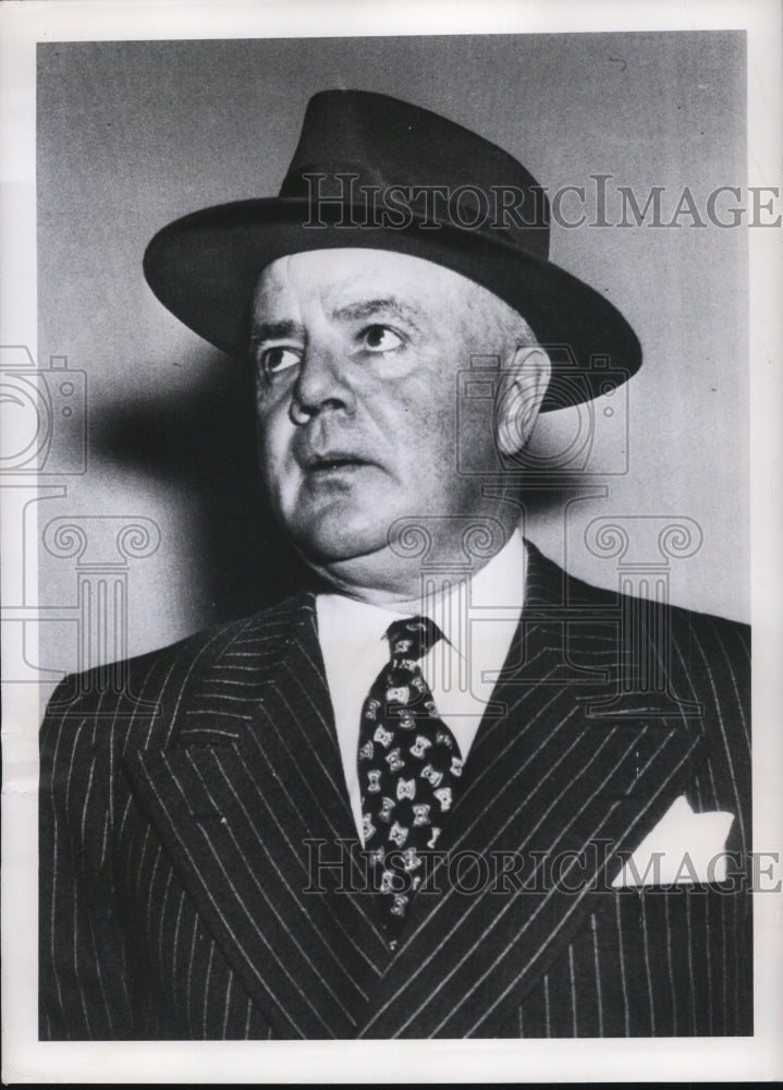 1949 Press Photo J Parnell Thomas Charged with Kick Backs for Congressional Empl