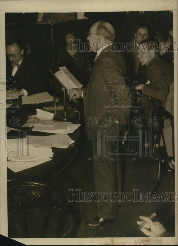 1932 Press Photo H.J. Huber at House Ways & Means Committee Hearing - nef44533
