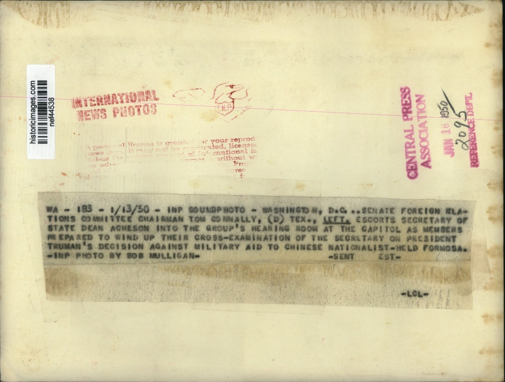 1950 Press Photo Tom Connally, Dean Acheson at Senate Foreign Relations Meeting