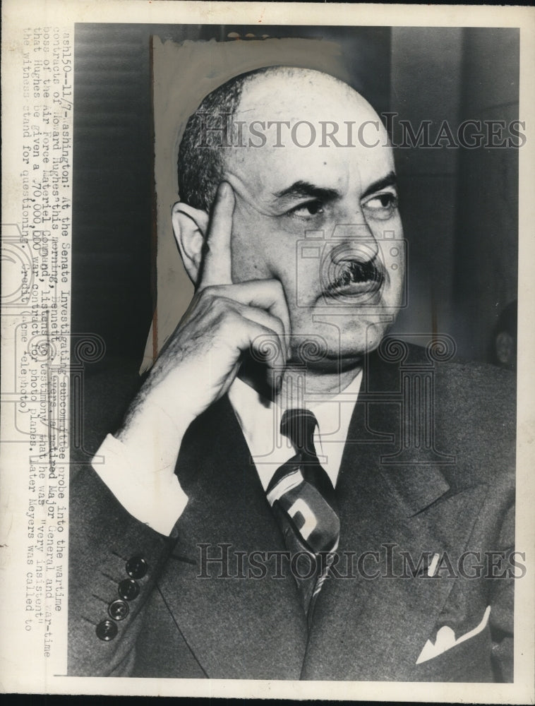 1947 Press Photo Bennett Meyers Testifies in Senate Investigating Subcommittee
