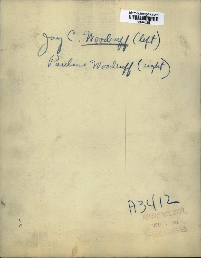 1932 Press Photo Jay C. Woodruff and Pauline Woodruff - nef44628