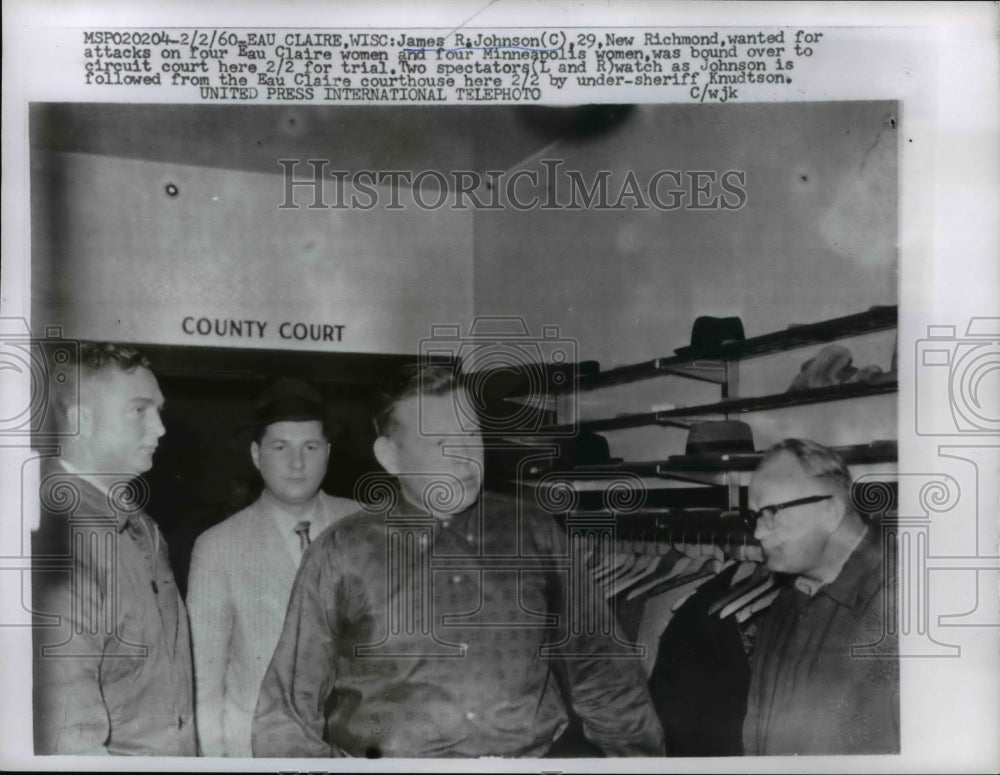 1960 Press Photo James R Johnson Wanted For Attacks on 4 Eau Claire Women- Historic Images