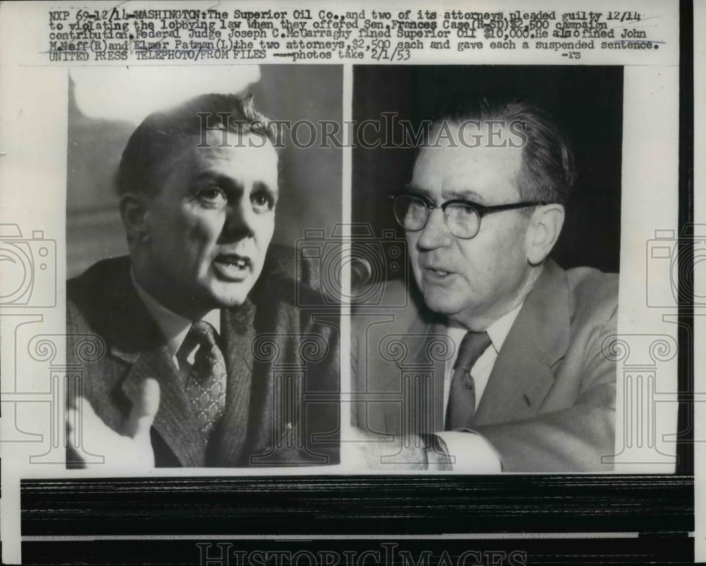 1956 Press Photo Superior Oil Co Pleads Guilty of Violating Lobbying Law