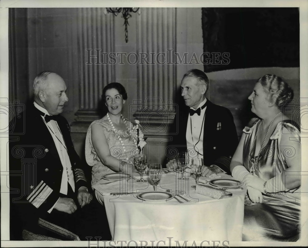 1937 Press Photo Attendees 7th Annual Navy Ball, Los Angeles Biltmore Hotel