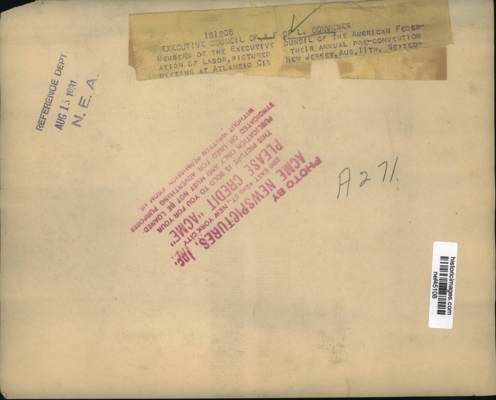 1931 Press Photo American Federation Labor AFL Executive Council, Atlantic City