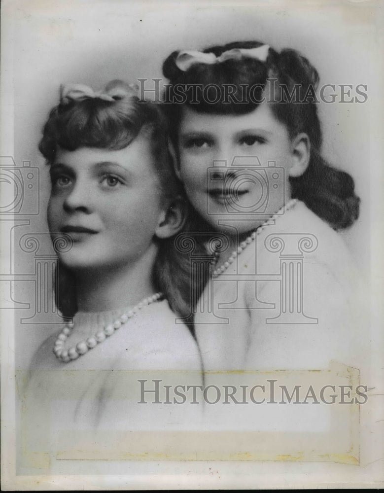 1949 Press Photo Dorothy Jennings, Missing Cinncinati Girl & Twin Sister Marlene