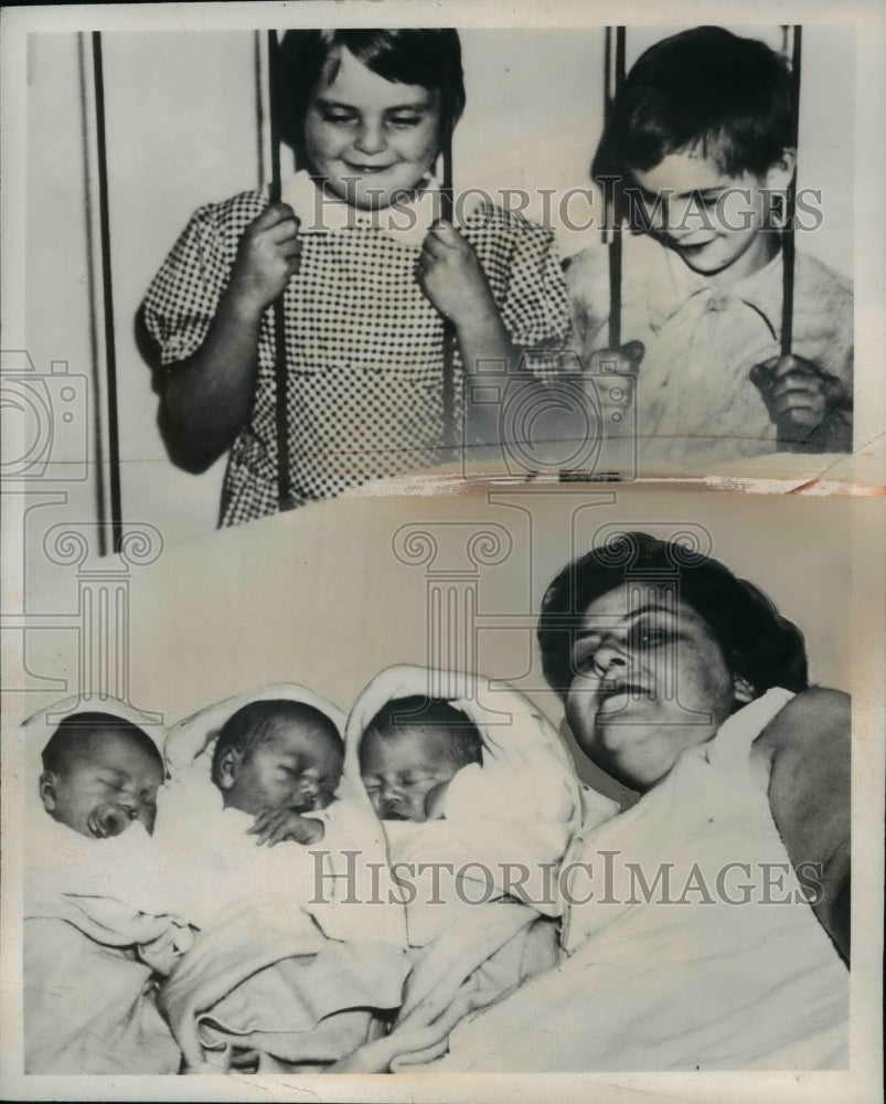 1949 Press Photo Mrs Irma Griser Has Had 4 Sets of Twins & Triplets Total 17 Kid