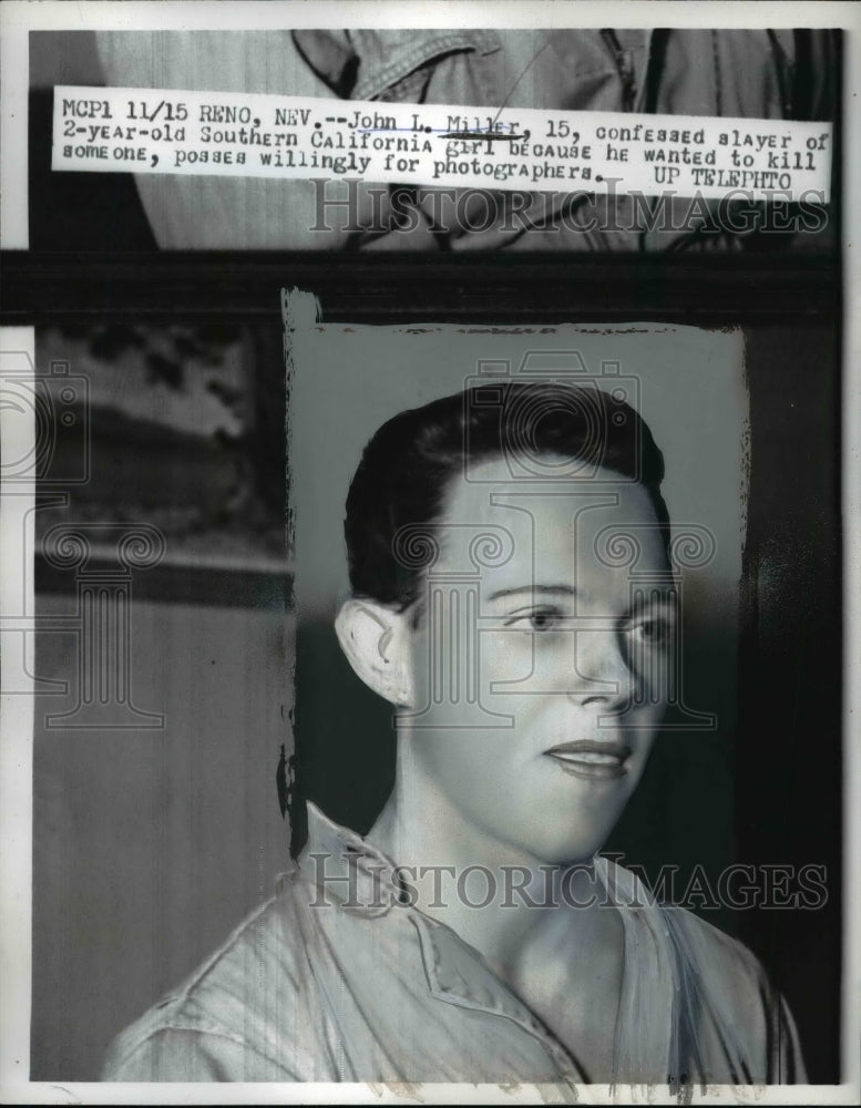 Load image into Gallery viewer, 1957 Press Photo John L. Miller, Confessed Murder in Reno, Nevada - nef45288
