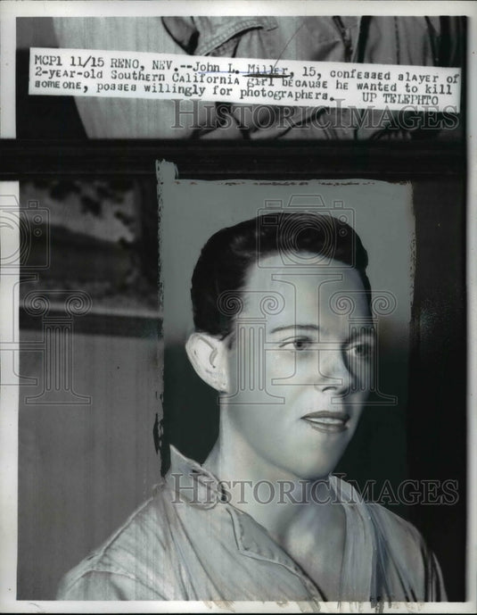1957 Press Photo John L. Miller, Confessed Murder in Reno, Nevada - nef45288