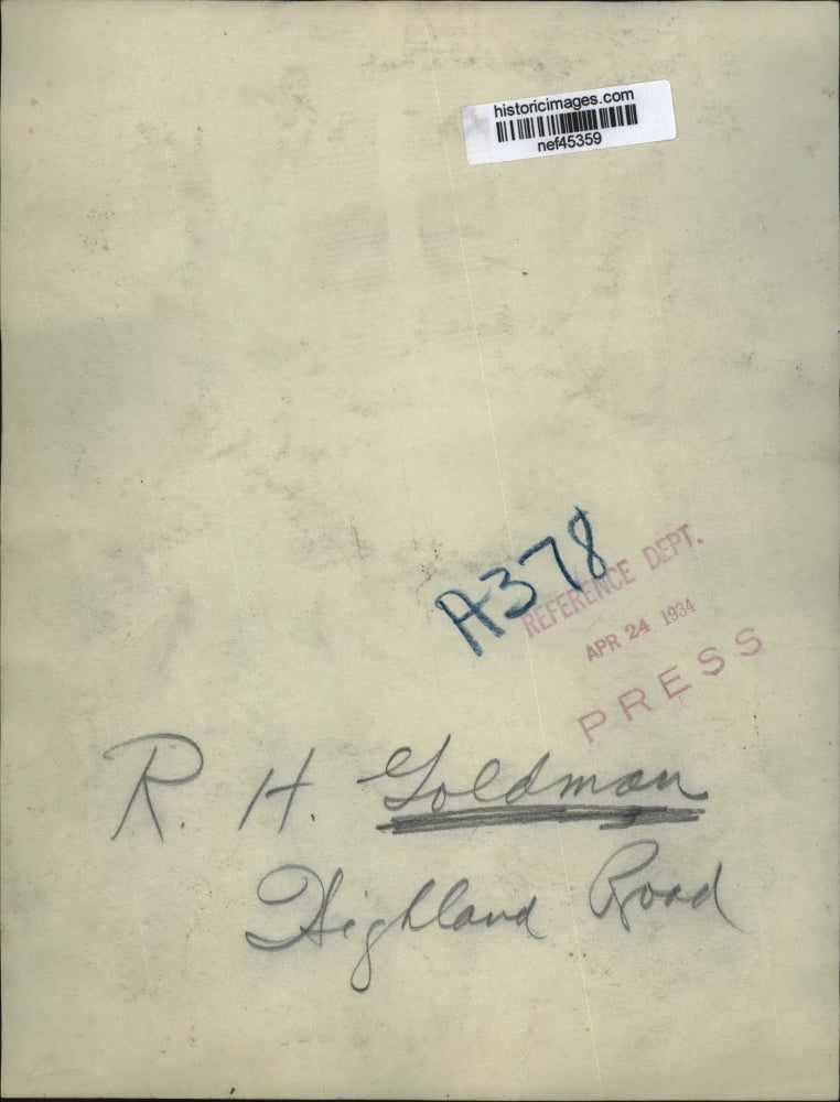 1934 Press Photo R.H. Goedman of Highland Road. - nef45359