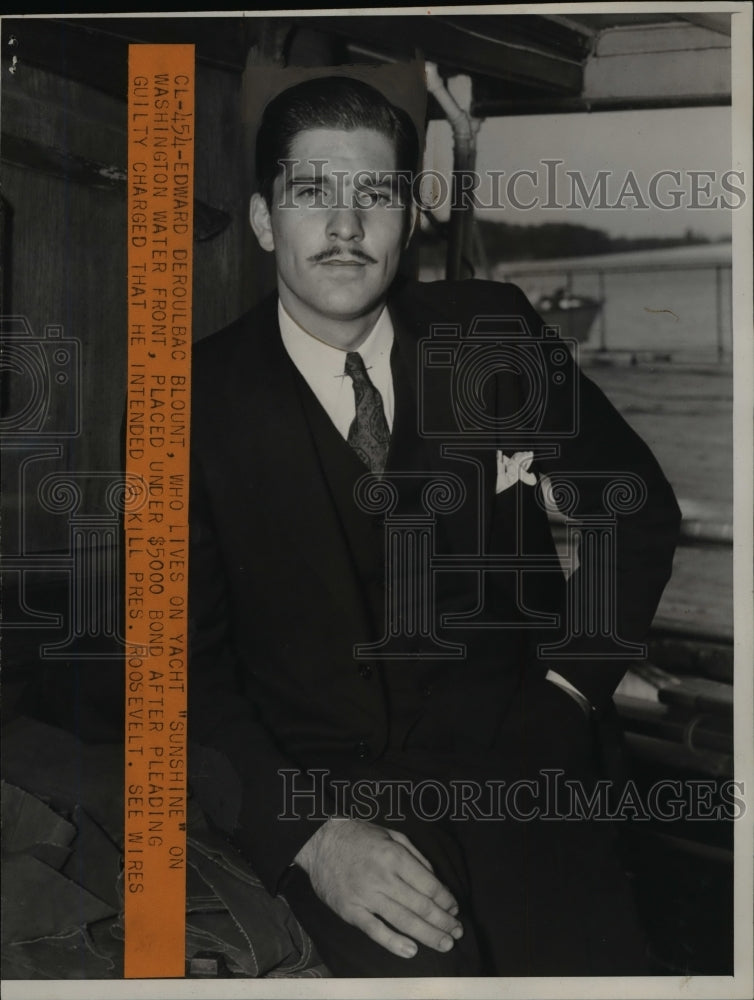 1940 Press Photo Edward DeRoulbac Blount, Charged w Assassination Attempt