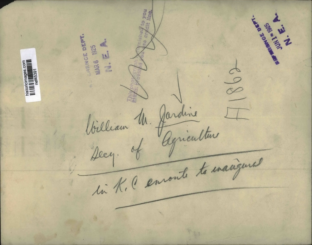 1925 Press Photo William Jardine in Kansas City for Inaugural - nef45391