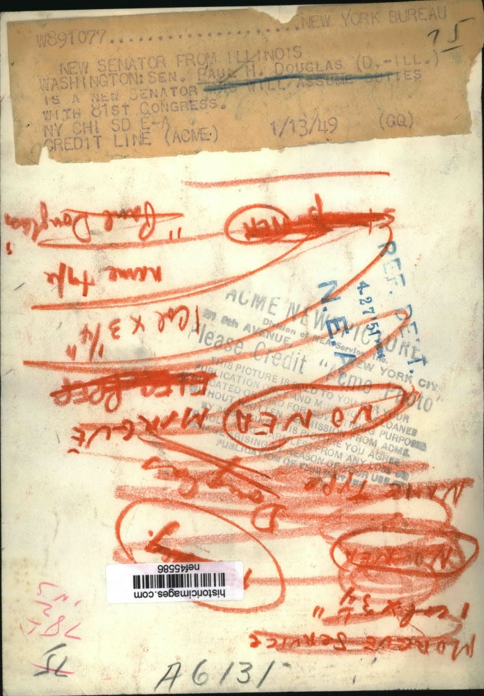 1949 Press Photo Senator Paul H. douglas, Illinois - nef45586