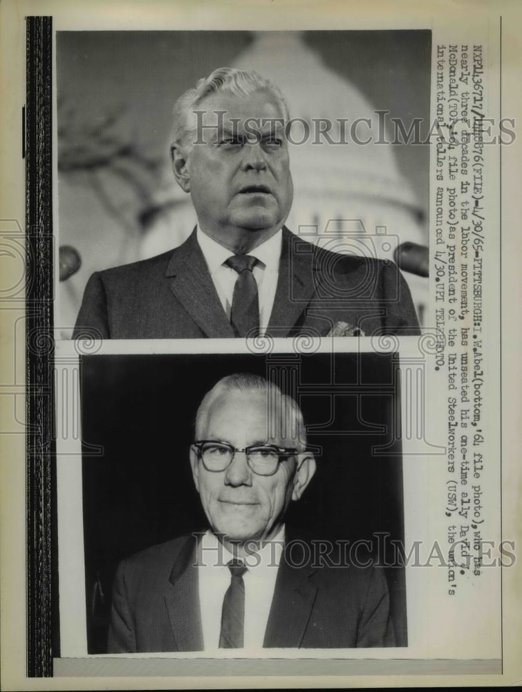 1965 Press Photo IW Abel becomes United Steel Workers Union President