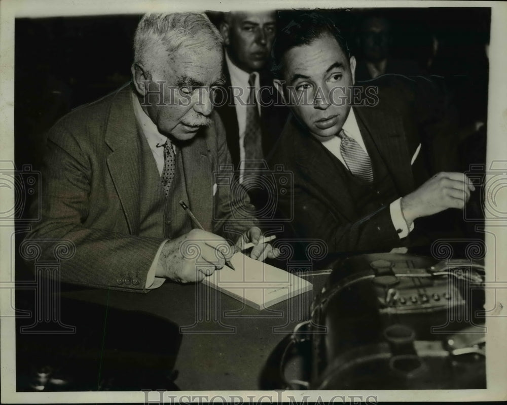 1933 Press Photo Otto H.Kahn Senoior partner in Loeb & Co at Senate Hearing