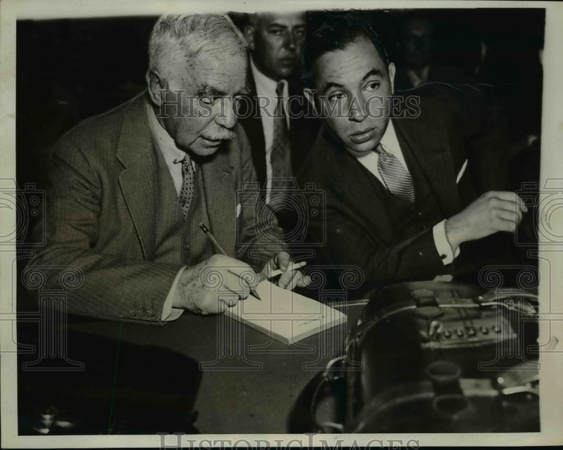 Load image into Gallery viewer, 1933 Press Photo Otto H.Kahn Senoior partner in Loeb &amp; Co at Senate Hearing
